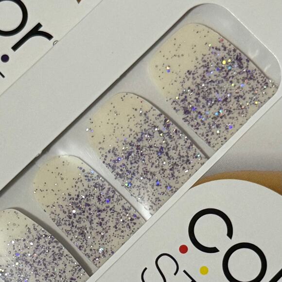 New Color Street “Lavish Lavender” Lavender Glitter Clear Overlay Nail Strips - Picture 1 of 1